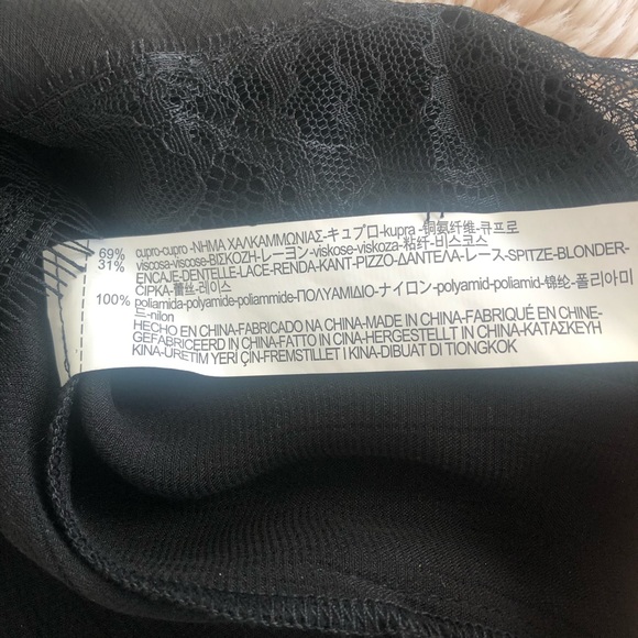 Zara Intimates & Sleepwear Nwot Zara Black Lace Slip Dress Xs